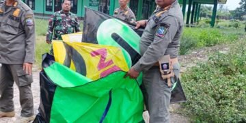 Satpol PP Kembali Turun Tangan, Puluhan Layangan Disita dari Sejumlah Titik di Pontianak Utara