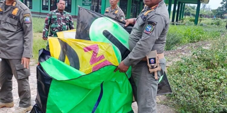 Satpol PP Kembali Turun Tangan, Puluhan Layangan Disita dari Sejumlah Titik di Pontianak Utara