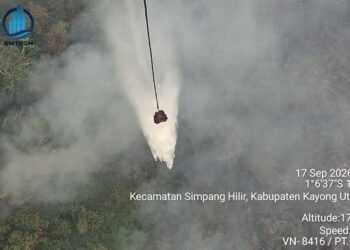 Api Belum Sepenuhnya Aman, Norsan Tetap Gas Penanganan Karhutla Meski Hujan Turun